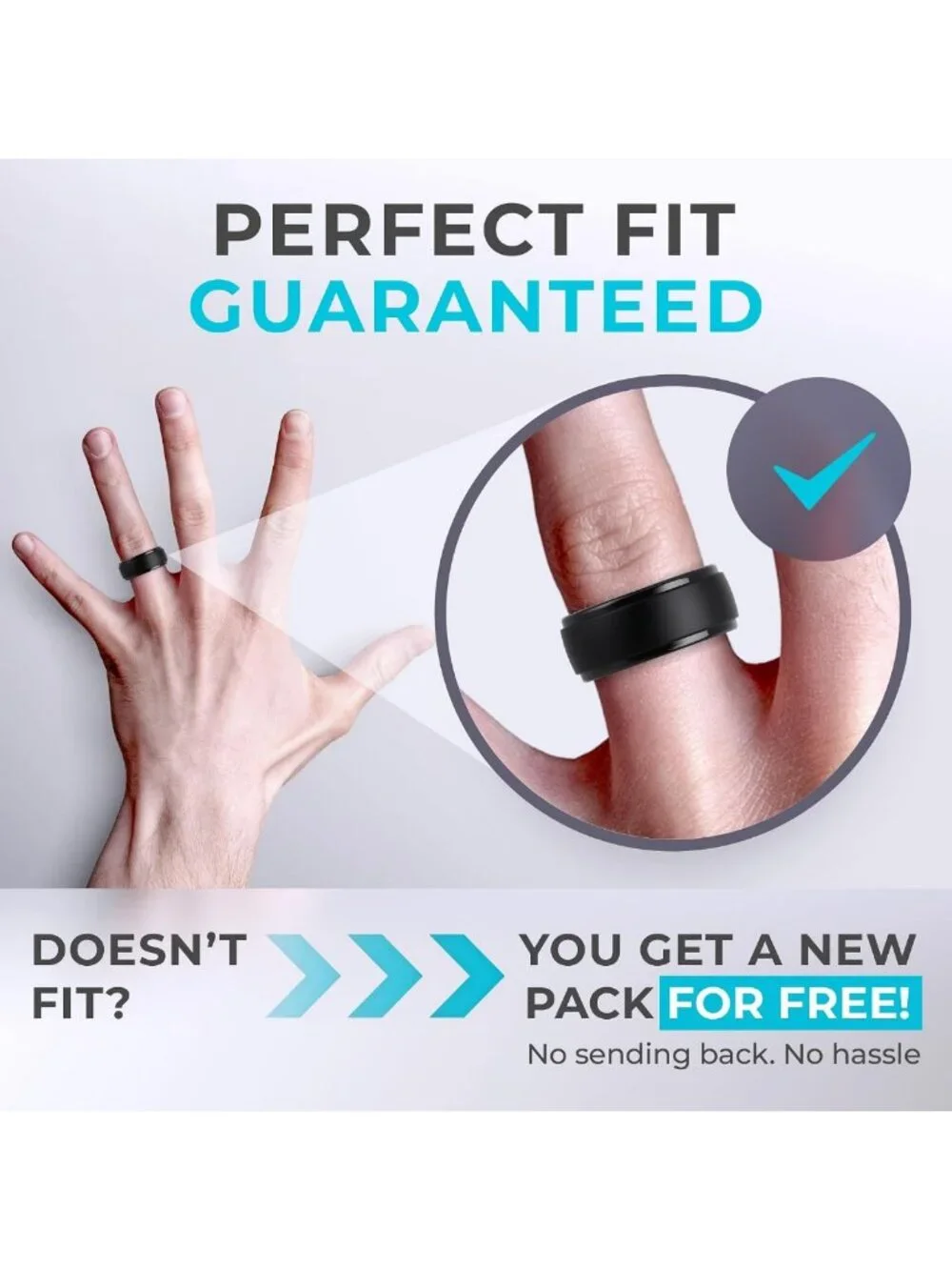 Men's 10mm Wide Silicone Wedding Bands - Step Edge Rubber Rings for Active
